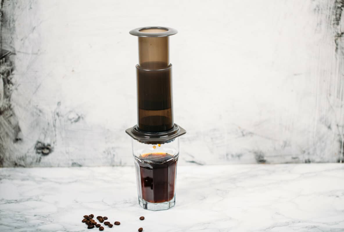 Aeropress-Kaffeekanne für einen Cold Brew